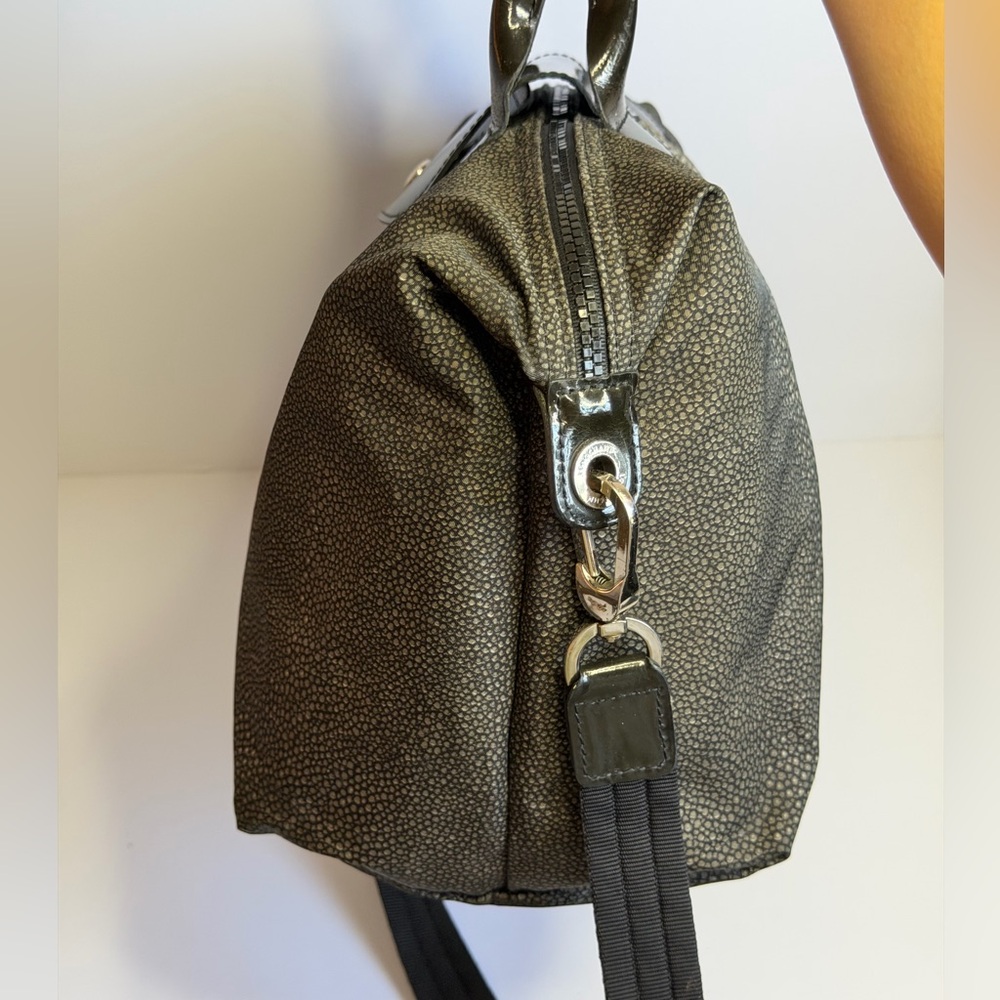 Longchamp Le Pliage Bag w Stingray Pattern Gray Nylon and Patent Leather Trim - Picture 6 of 14